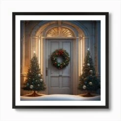 Christmas Door 171 Art Print -Xmas Gifts Hub m2Fgen2Fart print square framed black2Fb80afa18 07f4 48c2 8cb4 a5d647f41e5f