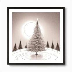 Christmas Tree In The Snow Art Print -Xmas Gifts Hub m2Fgen2Fart print square framed black2Fb99c39b1 6bdd 47e5 bf20 db64fc260c2b
