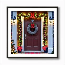 Christmas Door Decorations 12 Art Print -Xmas Gifts Hub m2Fgen2Fart print square framed black2Fbb9296c0 74ba 4b45 aae8 fbe58968cbb5