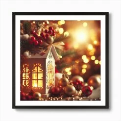 Christmas Decoration With A Lantern Art Print 10 Christmas Decoration With A Lantern Art Print -Xmas Gifts Hub m2Fgen2Fart print square framed black2Fc0c3f738 71a0 41bb 9378 fb664aaf68bd
