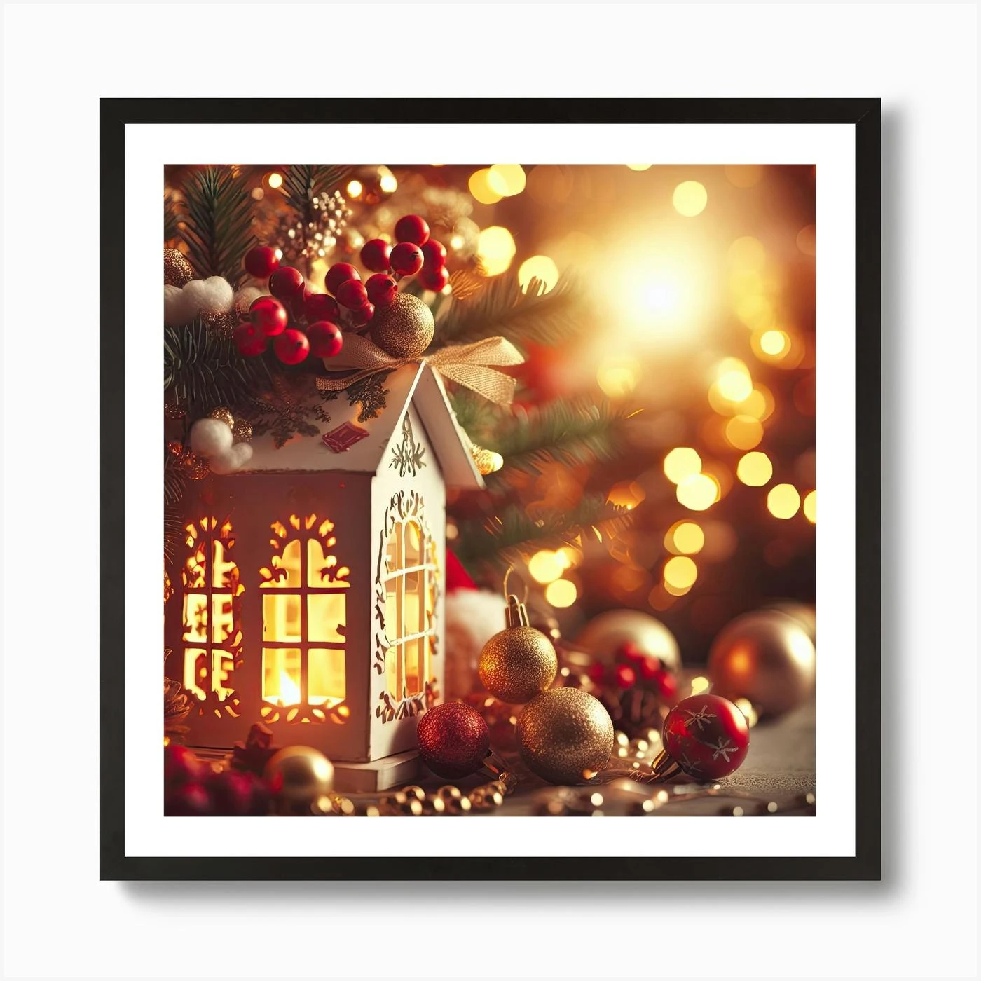 Christmas Decoration With A Lantern Art Print 5 Christmas Decoration With A Lantern Art Print - Image 3