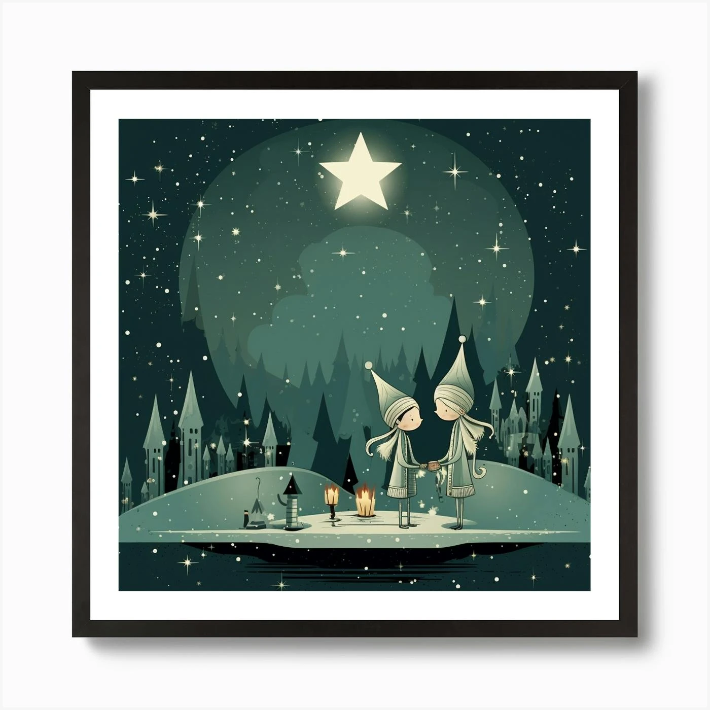 Christmas Elves Art Print 5 Christmas Elves Art Print - Image 3