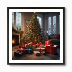 Christmas Tree In The Living Room 74 Art Print -Xmas Gifts Hub m2Fgen2Fart print square framed black2Fc2b080f1 d0f2 43c4 8b4f d03e982b7e39