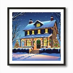 Christmas House 28 Art Print -Xmas Gifts Hub m2Fgen2Fart print square framed black2Fca93de22 6bfa 4bfa 8614 691e1eb4839d