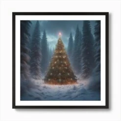 Christmas Tree In The Forest 73 Art Print -Xmas Gifts Hub m2Fgen2Fart print square framed black2Fcdba1e5c 5743 48f6 b0e5 84d97ec48f0f