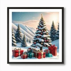 Christmas Tree With Presents 6 Art Print -Xmas Gifts Hub m2Fgen2Fart print square framed black2Fcf03fe5e b986 4254 a5b2 d5f2e954cd8c