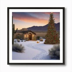 Beautiful Christmas Scene In The Desertvf Art Print -Xmas Gifts Hub m2Fgen2Fart print square framed black2Fd1c4d66c b0d0 4497 b720 0211c830a75e