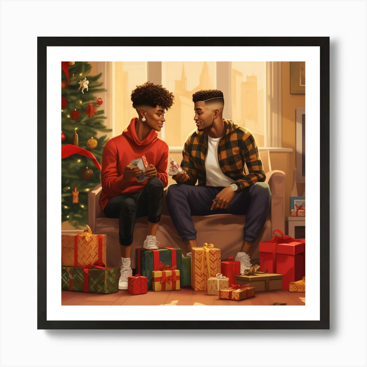 Realistic Black Gay Couple Christmas Stylish Deep Ad87991d Efa4 407f 9e27 Dee1ceb699b9 Art Print 5 Realistic Black Gay Couple Christmas Stylish Deep Ad87991d Efa4 407f 9e27 Dee1ceb699b9 Art Print - Image 3