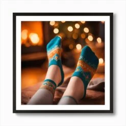 Christmas Socks Art Print -Xmas Gifts Hub m2Fgen2Fart print square framed black2Fe42a43dd 6805 4693 b540 665466eb1d3c