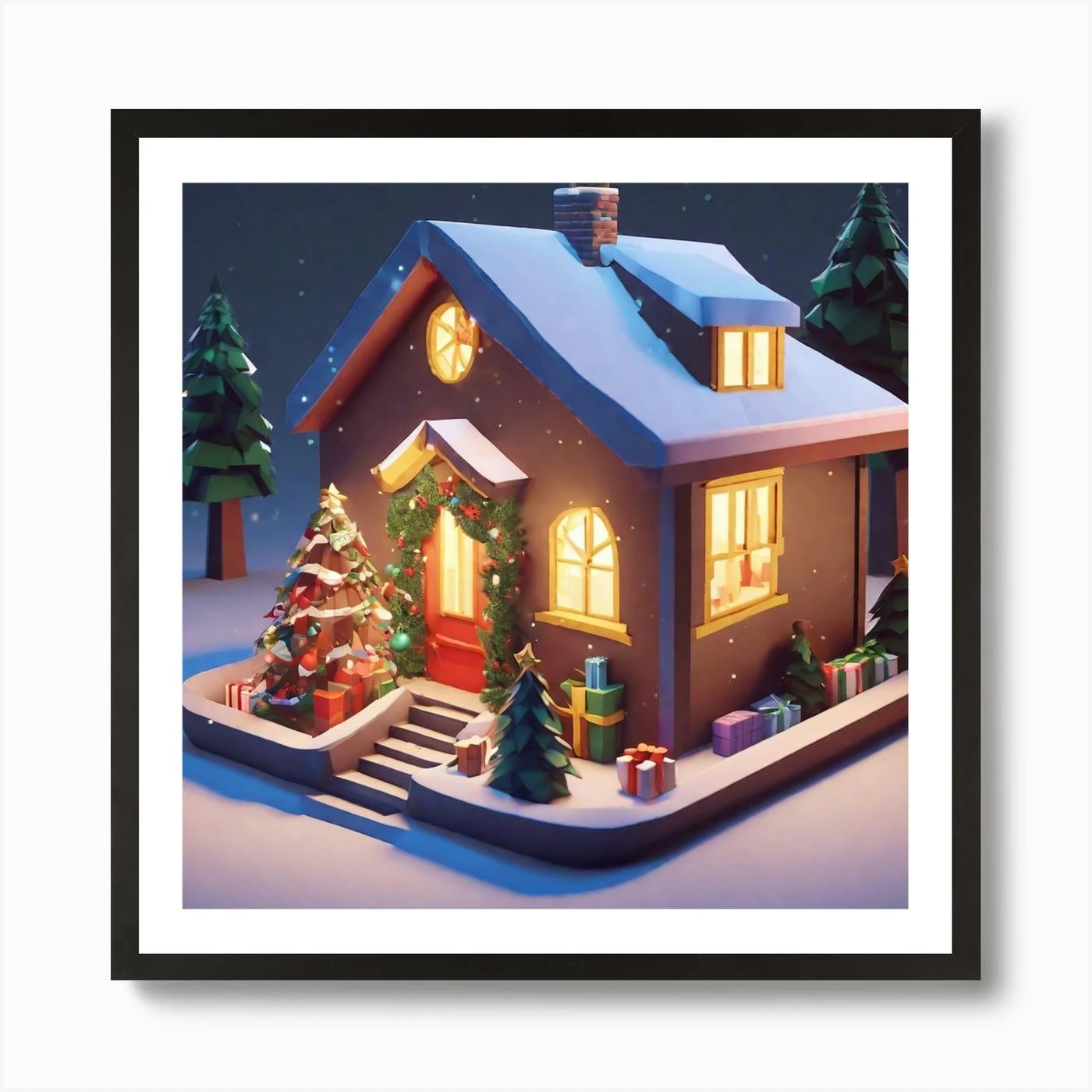 Christmas House 106 Art Print 5 Christmas House 106 Art Print - Image 3