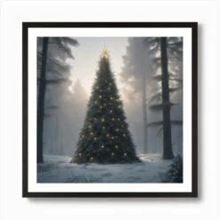 Christmas Tree In The Forest 114 Art Print -Xmas Gifts Hub m2Fgen2Fart print square framed black2Ff108cb47 9a0a 48e2 8b9b 64bf54ed2ea9