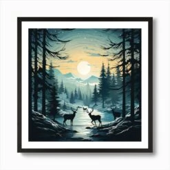 Deer In The Forest For Christmas Art Print 10 Deer In The Forest For Christmas Art Print -Xmas Gifts Hub m2Fgen2Fart print square framed black2Ff7269861 3d13 4f31 92de b81679ad7d89