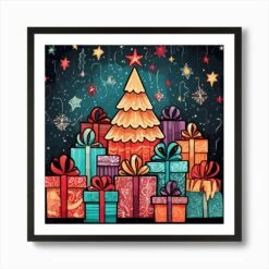 Christmas Tree 17 Art Print -Xmas Gifts Hub m2Fgen2Fart print square framed black2Ff9ff3ce0 c8ed 4d91 9778 55f715e73a88