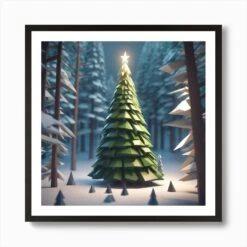 Christmas Tree In The Forest 103 Art Print -Xmas Gifts Hub m2Fgen2Fart print square framed black2Ffab0cec8 96f6 47ce a23e 2ae84a79d300