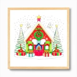 Christmas House Art Print -Xmas Gifts Hub m2Fgen2Fart print square framed oak2F0d874062 3650 46e6 aaf4 f9021d6ad7c4