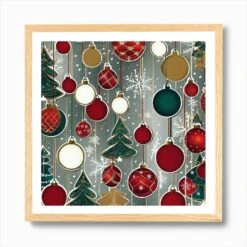 Christmas Ornaments 113 Art Print -Xmas Gifts Hub m2Fgen2Fart print square framed oak2F0ea0253d 2d91 48a2 b985 ad5e9f7716ec