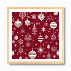 Christmas Ornaments 40 Art Print -Xmas Gifts Hub m2Fgen2Fart print square framed oak2F18c4b623 cf70 482e 957d 2e0322c2abf6