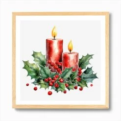 Christmas Candles With Holly 1 Art Print 12 Christmas Candles With Holly 1 Art Print -Xmas Gifts Hub m2Fgen2Fart print square framed oak2F1bce683f 75b9 4d2f 8fbb 25237b4c2e77