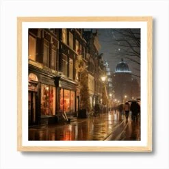 Amsterdam Christmas Shopping 3 Art Print -Xmas Gifts Hub m2Fgen2Fart print square framed oak2F217243f3 de91 477b b616 2bd2d0306bb3