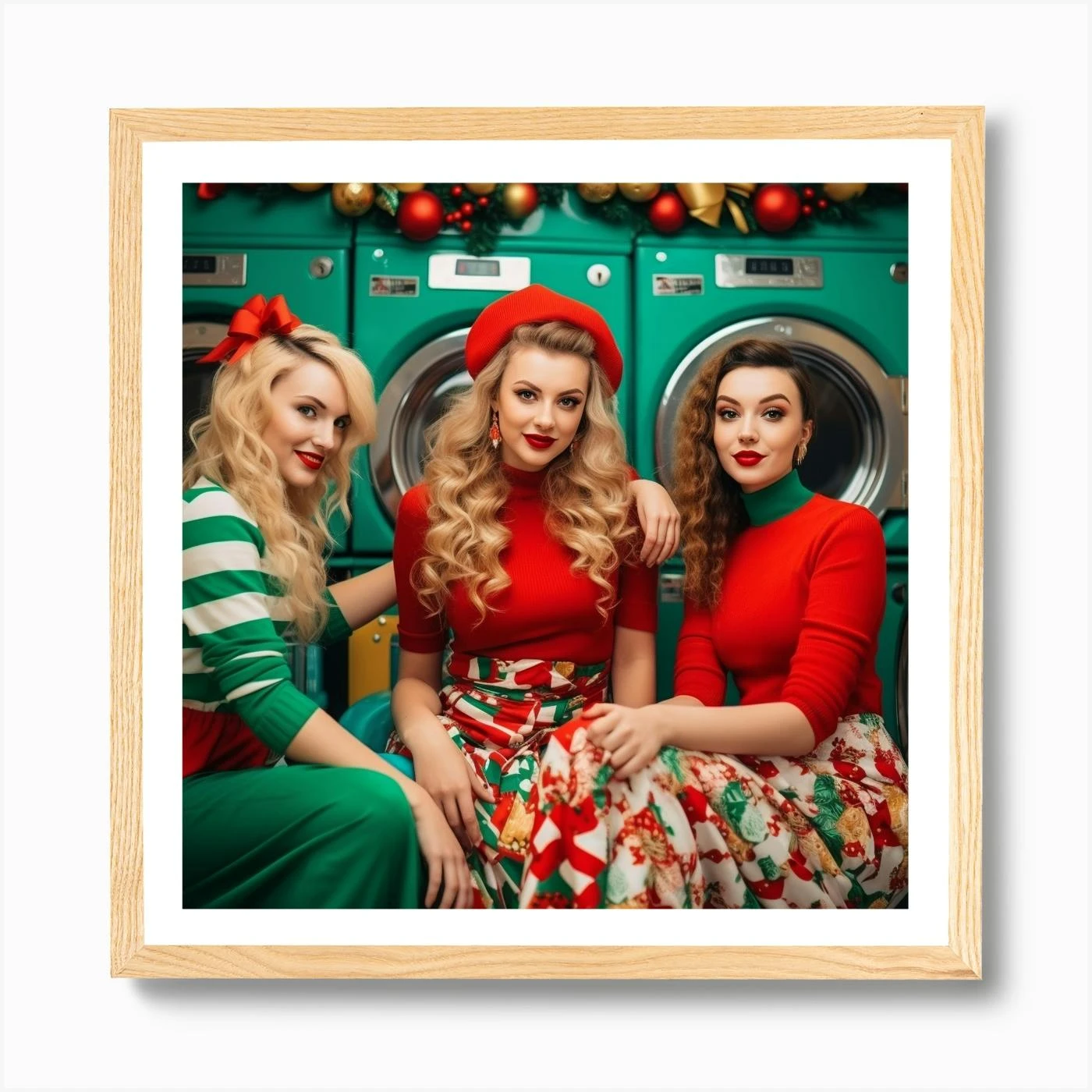 Beautiful Women In Christmas Clothes In The Laundry Art Print 7 Beautiful Women In Christmas Clothes In The Laundry Art Print - Image 5