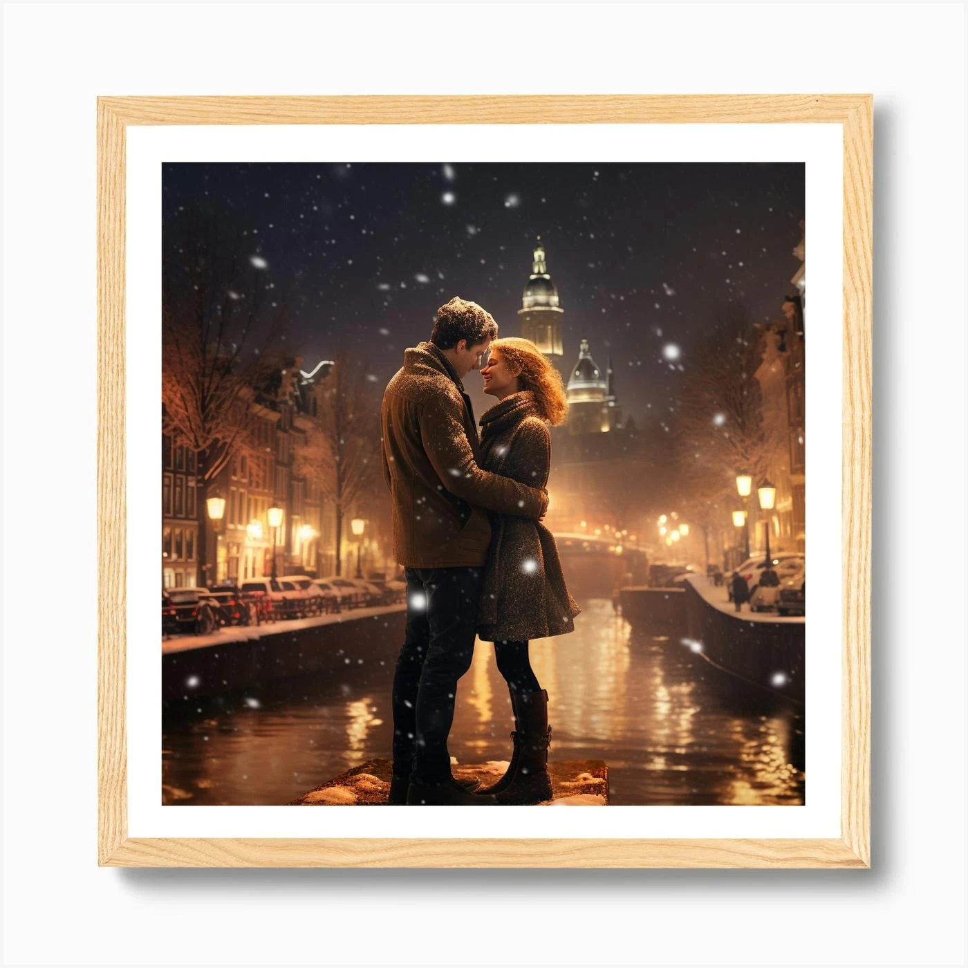 Romantic Christmas Scene In Amsterdam 2 Art Print 7 Romantic Christmas Scene In Amsterdam 2 Art Print - Image 5