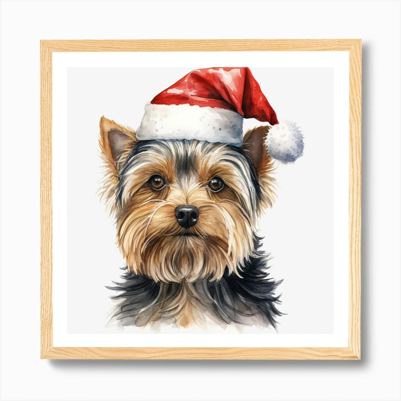 Yorkshire Terrier Christmas Hat 1 Art Print 7 Yorkshire Terrier Christmas Hat 1 Art Print - Image 5