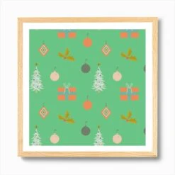 Christmas Tree Pattern Art Print -Xmas Gifts Hub m2Fgen2Fart print square framed oak2F2dfdaa38 0ecc 4067 9d82 709fb7f3009e