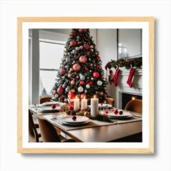 Christmas Table Setting 27 Art Print -Xmas Gifts Hub m2Fgen2Fart print square framed oak2F3c37382d ea76 430b 93c2 7337ab1170ea