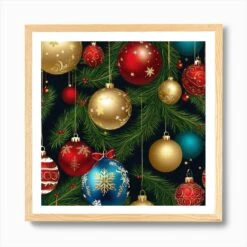 Christmas Ornaments 95 Art Print -Xmas Gifts Hub m2Fgen2Fart print square framed oak2F3e374f9c c77e 4fc9 8c47 98f8bf8f89e5