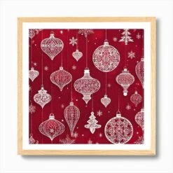 Christmas Ornaments 109 Art Print -Xmas Gifts Hub m2Fgen2Fart print square framed oak2F403f0220 91eb 405b a616 ff0d47c62a34