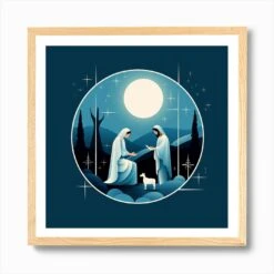 Nativity Scene Christmas 2 Art Print -Xmas Gifts Hub m2Fgen2Fart print square framed oak2F436942d0 65cb 47cb 8dd3 77ed70099487