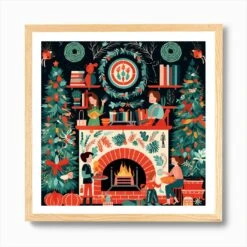 Christmas Tree 25 Art Print -Xmas Gifts Hub m2Fgen2Fart print square framed oak2F43f5e91e 5395 4e6f 82e8 a658ecd4732e