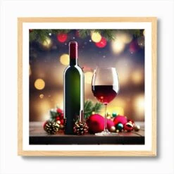 Christmas Wine 7 Art Print -Xmas Gifts Hub m2Fgen2Fart print square framed oak2F46cda6ef d051 4343 8ef5 41fc40b4eb06