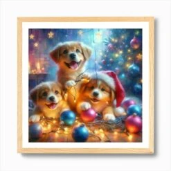 Christmas Puppies Art Print 12 Christmas Puppies Art Print -Xmas Gifts Hub m2Fgen2Fart print square framed oak2F507c7451 f055 47d5 a63b b201cd5d7f08