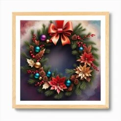 Christmas Wreath 1 Art Print 12 Christmas Wreath 1 Art Print -Xmas Gifts Hub m2Fgen2Fart print square framed oak2F521c765b c9ea 488b a7a5 8aca78fb5462