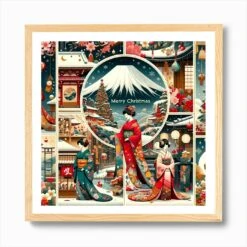Christmas In Japan Culture 1 Art Print -Xmas Gifts Hub m2Fgen2Fart print square framed oak2F56fcaba2 c57e 4f82 8898 46e67b9e2cfc