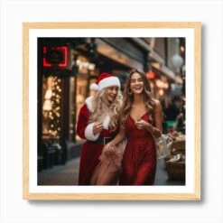 Christmas Shopping In Amsterdam 3 Art Print -Xmas Gifts Hub m2Fgen2Fart print square framed oak2F594a684d 9d0c 4236 8ca7 bf72c29a25f7