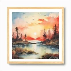 Christmas Pastel Dreamscape Art Print -Xmas Gifts Hub m2Fgen2Fart print square framed oak2F607fb2a3 3f68 4099 85e0 a3f03bceef59