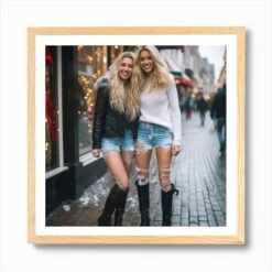 Sexy Girls Wearing Ripped Short Jeans And Boots On Christmas Eve In Amsterdam 1 Art Print -Xmas Gifts Hub m2Fgen2Fart print square framed oak2F68510d12 7138 4056 aefa ea3d52aa5c10