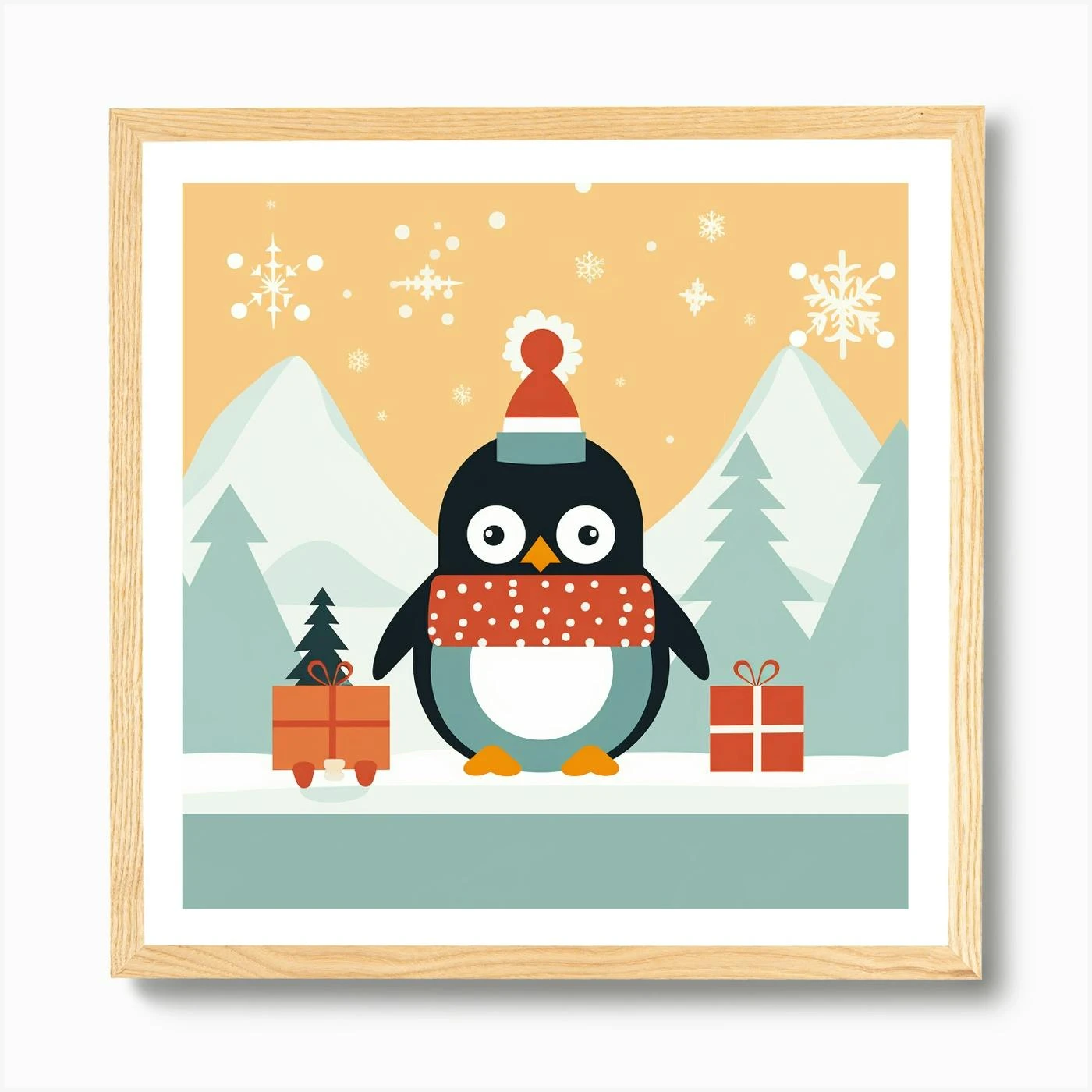 Christmas Penguin Art Print 7 Christmas Penguin Art Print - Image 5
