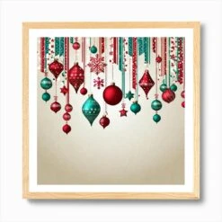 Christmas Ornaments 96 Art Print -Xmas Gifts Hub m2Fgen2Fart print square framed oak2F756f681f 1f97 4f20 a004 fe4d1b084c7f