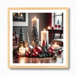 Christmas Decorations On Table In Living Room Mysterious (3) Art Print -Xmas Gifts Hub m2Fgen2Fart print square framed oak2F86a241a1 62eb 4f70 b5ea 3a0c9a62b3e3