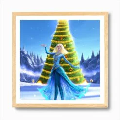Ballerina Christmas 0014 Art Print -Xmas Gifts Hub m2Fgen2Fart print square framed oak2F92e17468 5e0c 419d b20d 12afe3f70dcf