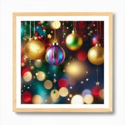 Christmas Ornaments 121 Art Print -Xmas Gifts Hub m2Fgen2Fart print square framed oak2F9922f036 2142 4ee3 9b92 682d58c19ede
