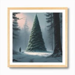 Christmas Tree 9 Art Print -Xmas Gifts Hub m2Fgen2Fart print square framed oak2F9a04df08 02c2 449a 88d7 1e323958dc52