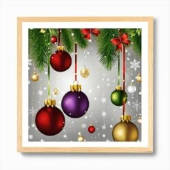 Christmas Ornaments 93 Art Print -Xmas Gifts Hub m2Fgen2Fart print square framed oak2F9f8005be c4dc 48b6 938a f7137ea3f6d8