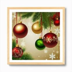 Christmas Ornaments 164 Art Print -Xmas Gifts Hub m2Fgen2Fart print square framed oak2F9f9e144f 9d63 45e5 b5f1 3260378d1904
