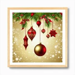 Christmas Ornaments 10 Art Print -Xmas Gifts Hub m2Fgen2Fart print square framed oak2Fa5865af4 1c40 43de b0c6 228a8b6e0d4c