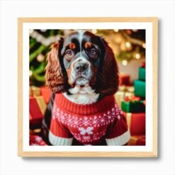 Christmas Dog Art Print -Xmas Gifts Hub m2Fgen2Fart print square framed oak2Fa96b1936 03c4 4dd9 ade0 eaf70ced2aca