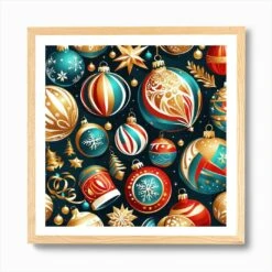Christmas Ornaments Seamless Pattern Art Print 12 Christmas Ornaments Seamless Pattern Art Print -Xmas Gifts Hub m2Fgen2Fart print square framed oak2Faaef3d3f 8d04 4299 a9b1 daf310efef46